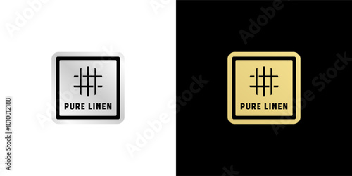 Pure linen label or modern linen fabric label vector isolated. Best pure linen label for product packaging design, element design, and more about Linen fabric.