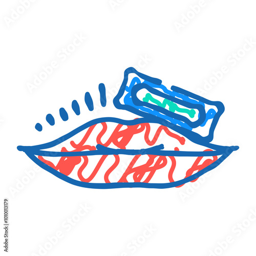 mustache hair removal female doodle icon sketch vector. mustache hair removal female sign. isolated symbol illustration