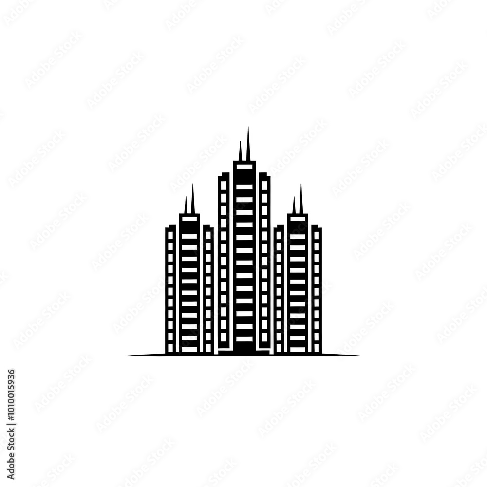 Obraz premium Building Icon, Minimal Simple Logo