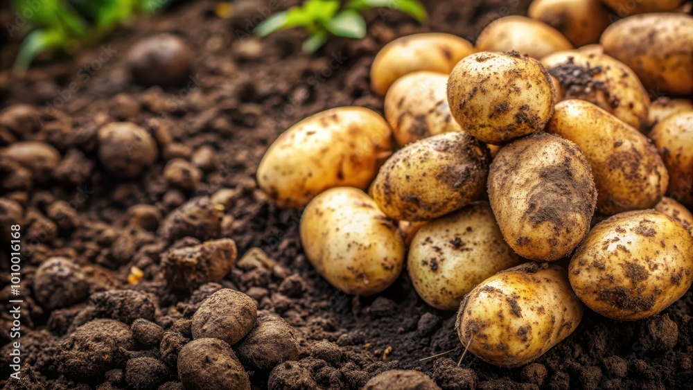Freshly harvested potatoes with soil still clinging to them, potato, vegetables, fresh, agriculture, harvest, organic, food Freshly harvested potatoes with soil still clinging to them, potato, vegetables, fresh, agriculture, harvest, organic, food