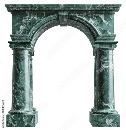 Emerald stone marble roman arch columns