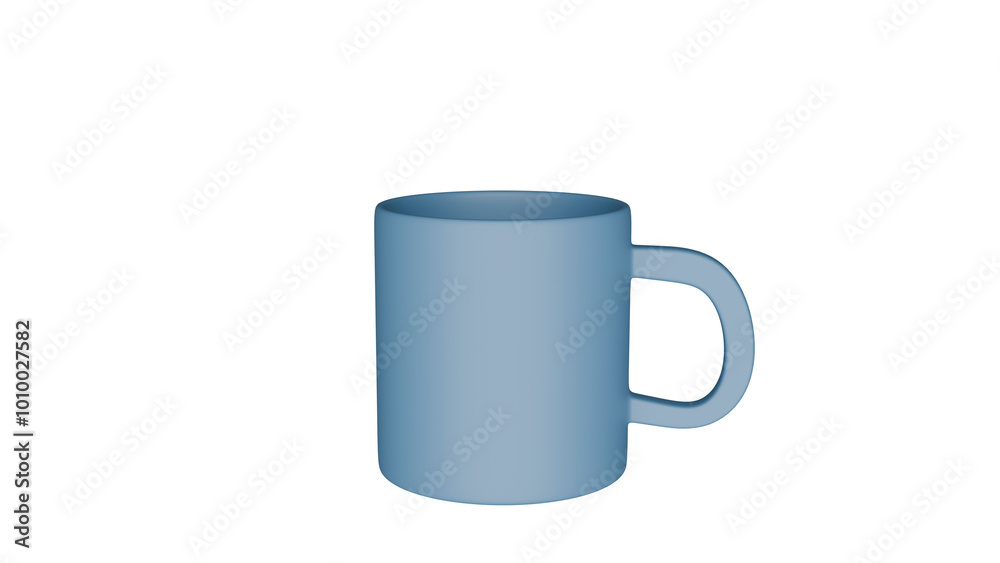 a blue mug with a handle on a white background a blue mug with a handle on a white background