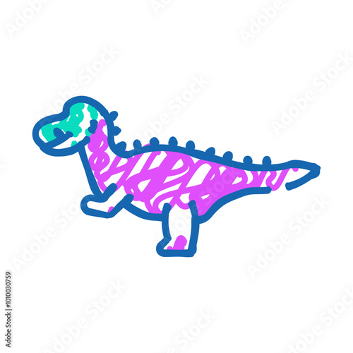 allosaurus dinosaur animal doodle icon sketch vector. allosaurus dinosaur animal sign. isolated symbol illustration