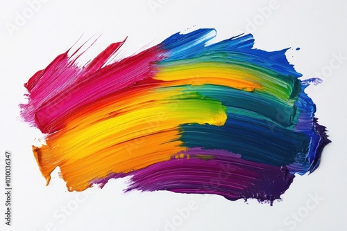 Wallpaper Mural A rainbow colored brushstroke texture, with bold and uneven strokes creating an artistic effect Torontodigital.ca