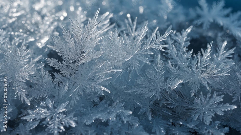frozen crystals on a frosty day in a winter frozen crystals on a frosty day in a winter
