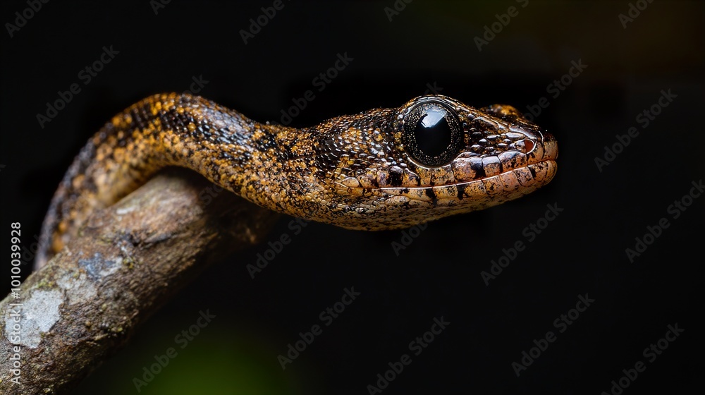 Close-Up Portrait of a Snake in the Rainforest Close-Up Portrait of a Snake in the Rainforest