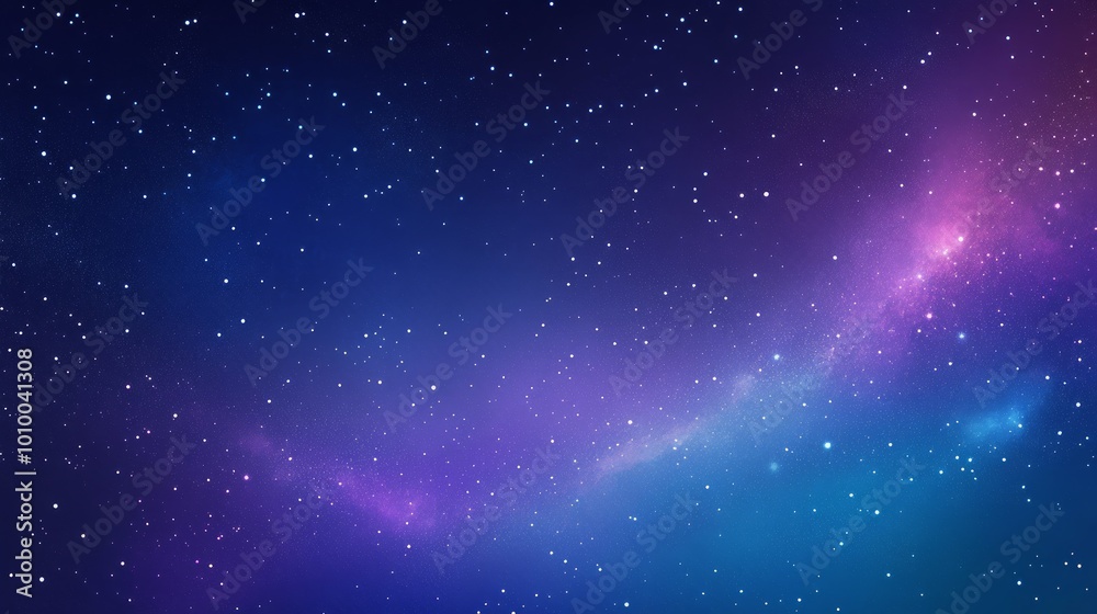 Fototapeta premium A beautiful, dark blue night sky with a streak of purple and blue clouds in the distance.