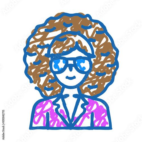 strobe lights disco party doodle icon sketch vector. strobe lights disco party sign. isolated symbol illustration