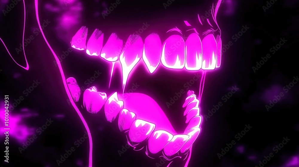 Glowing Teeth: A Surreal and Dark Digital Artwork Glowing Teeth: A Surreal and Dark Digital Artwork