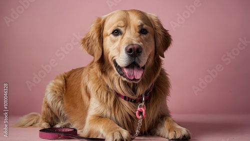 golden retriever in studio