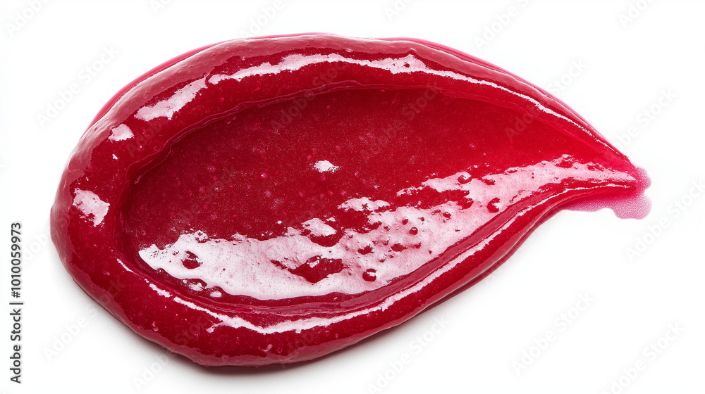 a single, elegant swatch of raspberry jam on a white background, with soft color gradients and a subtle sheen to highlight the texture and glossiness of the jam a single, elegant swatch of raspberry jam on a white background, with soft color gradients and a subtle sheen to highlight the texture and glossiness of the jam