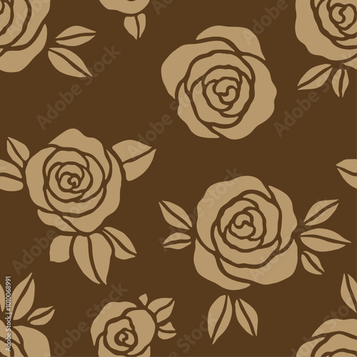 floral seamless pattern of roses in  color