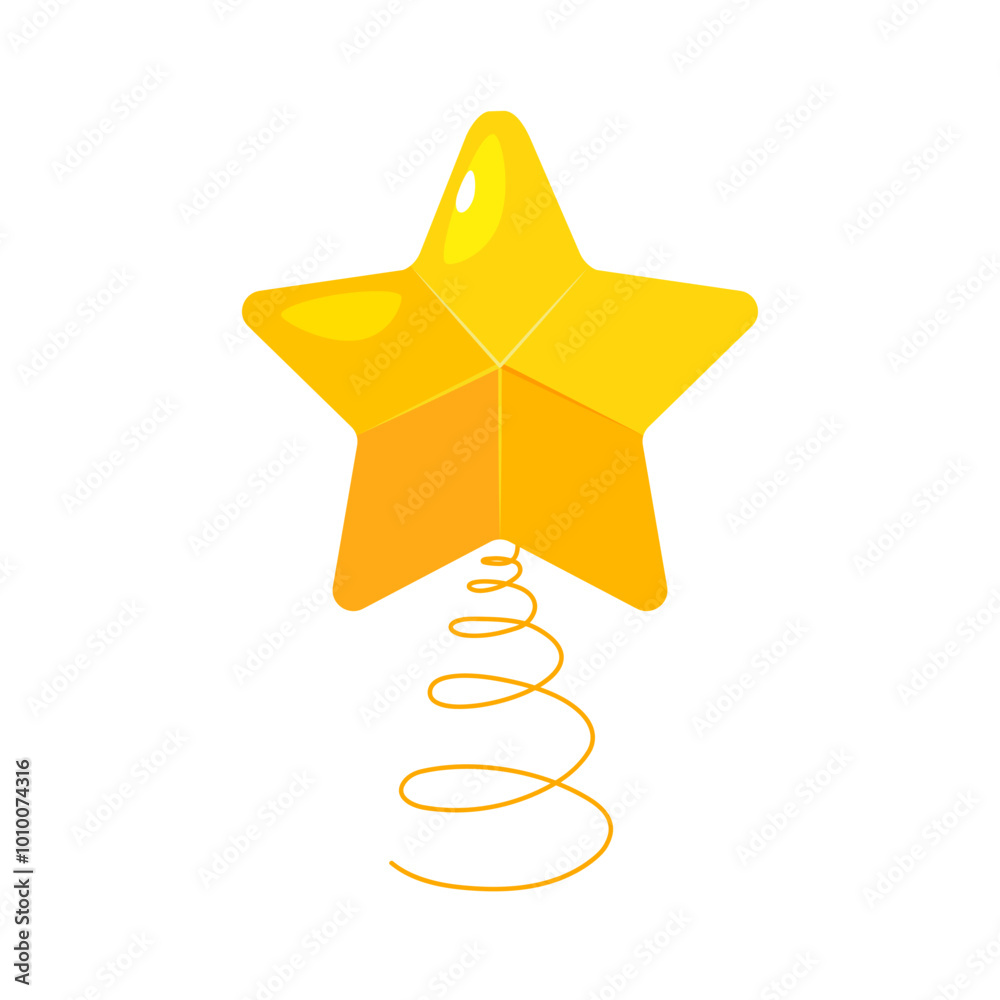 Golden star for Christmas tree decorations isolated on white background. Golden star for Christmas tree decorations isolated on white background.