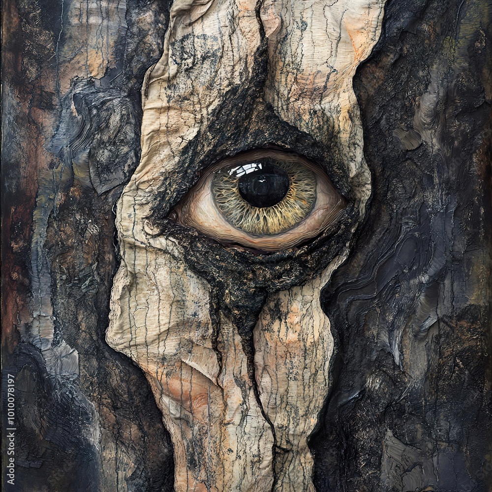 Eye of the Forest: A Surreal Tree Bark Texture Eye of the Forest: A Surreal Tree Bark Texture