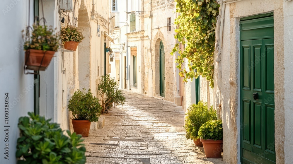 Fototapeta premium Charming Alleyway in Historic European Town