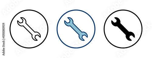 wrench icon vector isolated on white background. Wrench vector icon. Spanner symbol