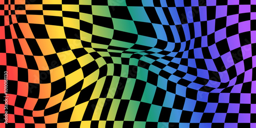 Psychedelic checkerboard rainbow