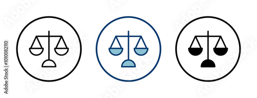 Scales icon vector isolated on white background . Law scale icon. Justice sign