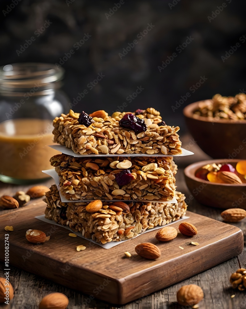 Homemade Granola Bars with Nuts and Dried Fruits Homemade Granola Bars with Nuts and Dried Fruits