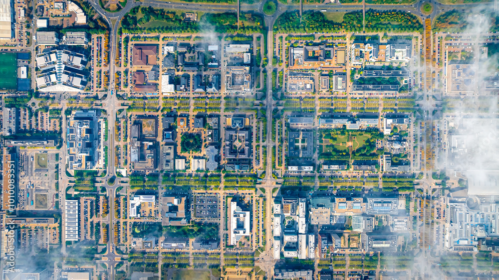 Aerial view of Milton Keynes, a city in Buckinghamshire, England Aerial view of Milton Keynes, a city in Buckinghamshire, England