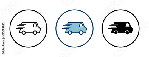 Delivery Icon vector isolated on white background. Fast Delivery Icon. Fast shipping delivery truck. Truck icon delivery