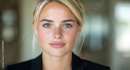 Confident and focused businesswoman