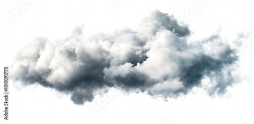 Fluffy white clouds isolated on a clear background.