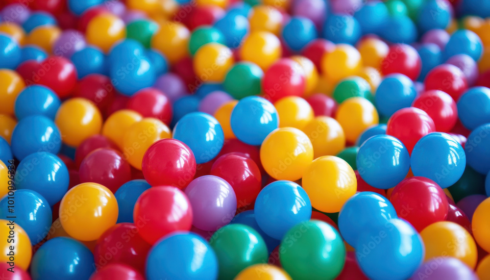 Colorful plastic balls in vibrant shades of red, blue, yellow, and purple fill the frame, creating a playful and lively atmosphere reminiscent of a child's play area. Colorful plastic balls in vibrant shades of red, blue, yellow, and purple fill the frame, creating a playful and lively atmosphere reminiscent of a child's play area.