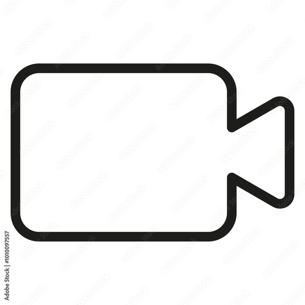 Video camera icon. Film recording symbol. Simple vector camera. Black media shape. Video camera icon. Film recording symbol. Simple vector camera. Black media shape.