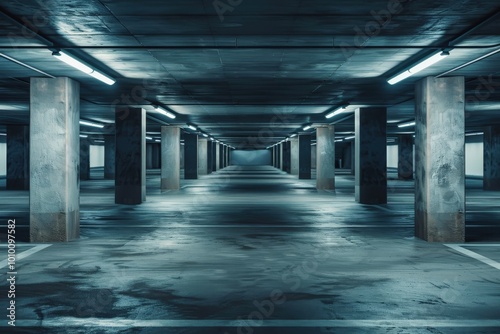 A parking lot with no cars in it  generative ai image