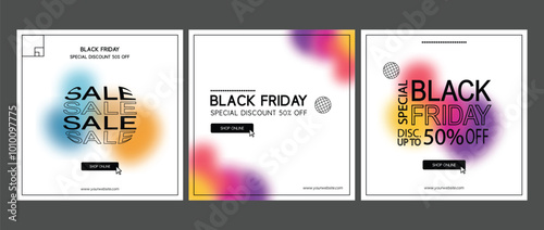 Gradient color instagram post collection for black friday event