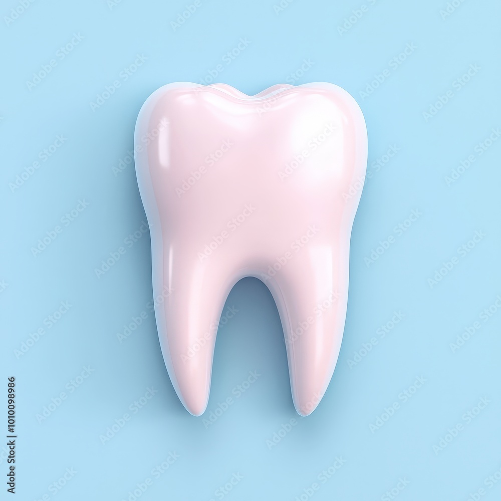 Healthy Tooth Icon on Blue Background Dental Care Oral Hygiene Smile Concept Healthy Tooth Icon on Blue Background Dental Care Oral Hygiene Smile Concept