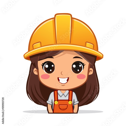 Engineer Cute Worker Job Profession Professional Occupation Cartoon Character
