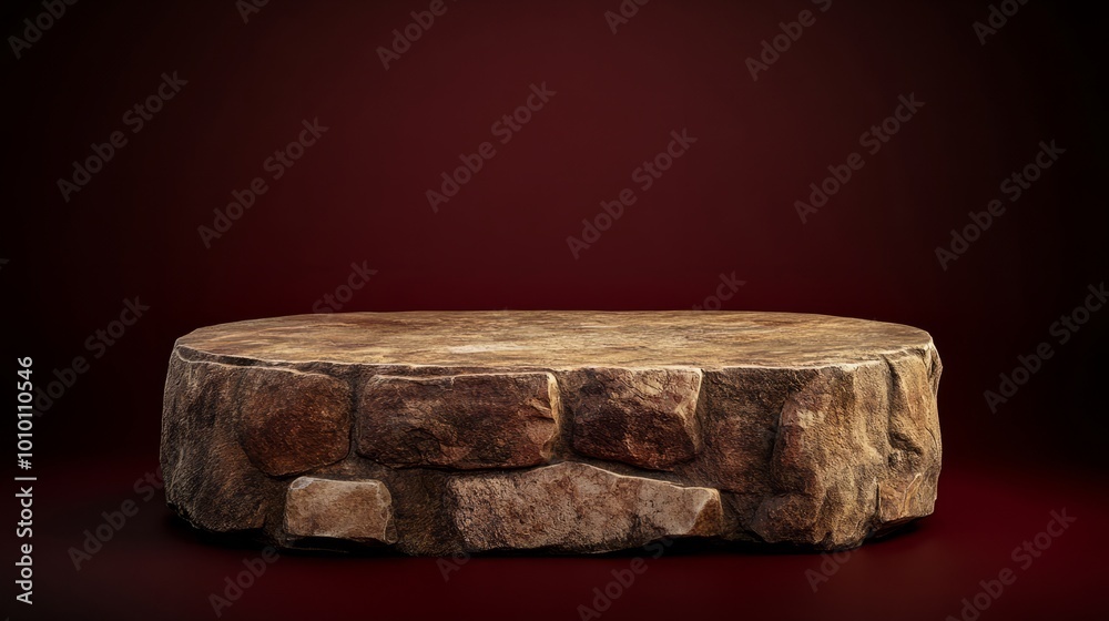 Fototapeta premium minimalistic close-up empty stage with stone for product