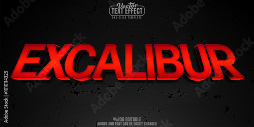 Excalibur editable text effect, customizable sword and king 3d font style