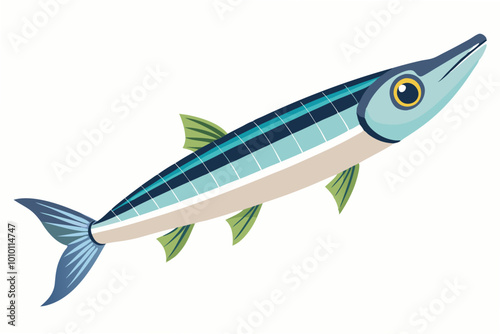  Fresh sturgeon fish vector illustration