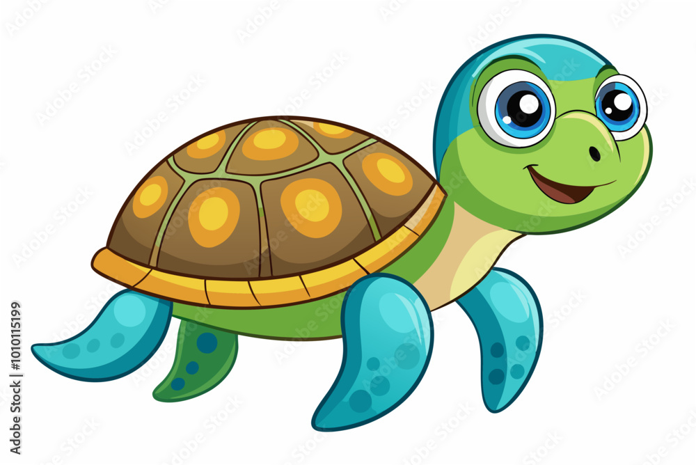 Obraz premium Sea turtle animal cartoon and vector art illustration