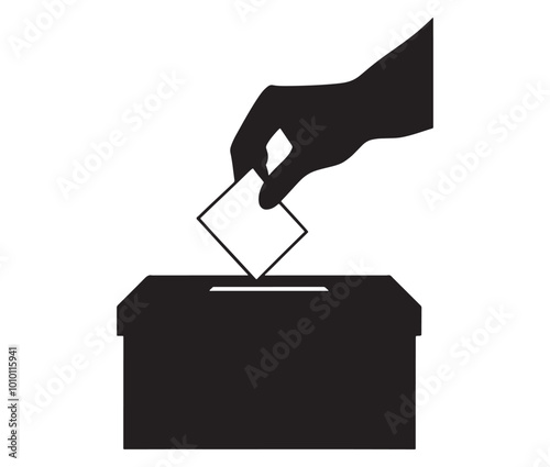 Voting ballot box, Election Vote concept, Hand voting ballot box icon,