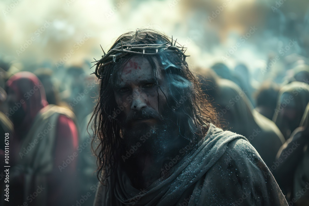 Suffering Savior in the Mist: Jesus' Portrait Amidst the Crowd Suffering Savior in the Mist: Jesus' Portrait Amidst the Crowd