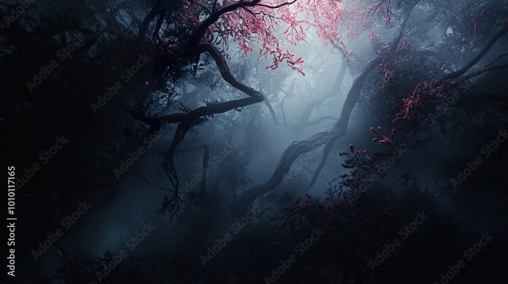 Enchanted Forest: A Mystical Landscape of Fog and Trees Enchanted Forest: A Mystical Landscape of Fog and Trees