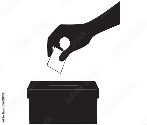 Voting ballot box, Election Vote concept, Hand voting ballot box icon,