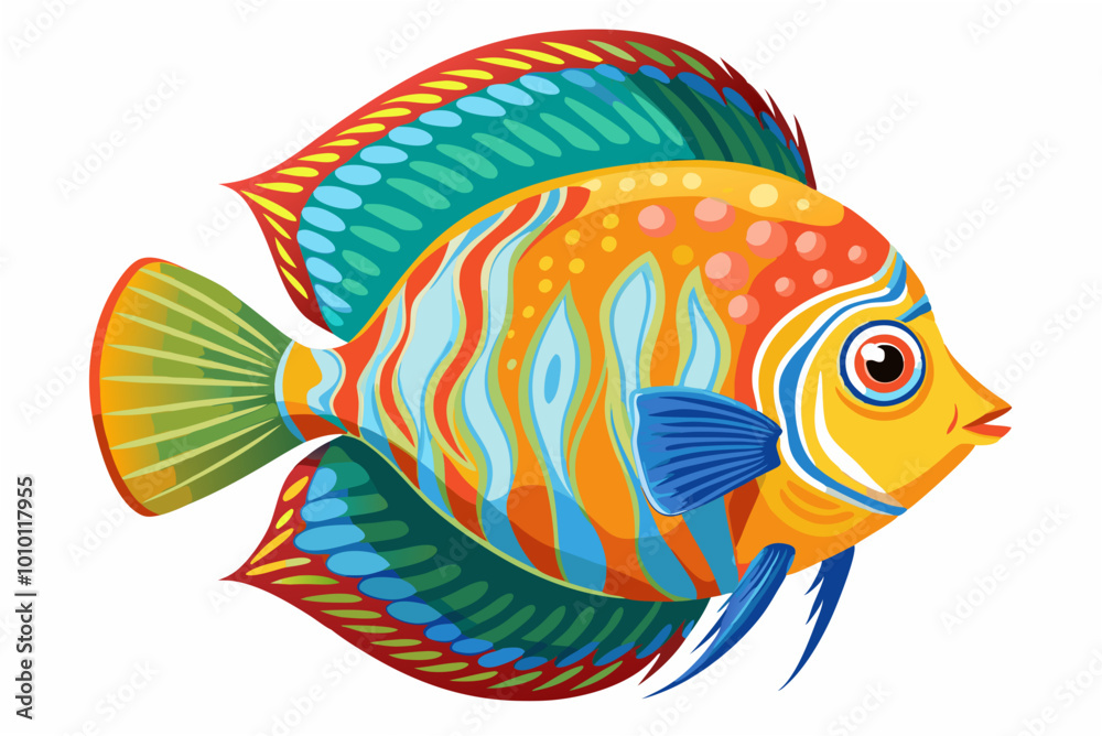 Fototapeta premium colorful discus fish vector illustration