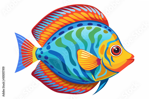 colorful discus fish vector illustration photo