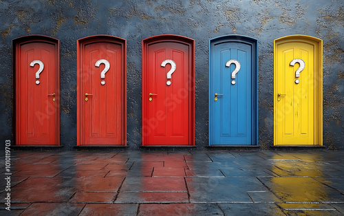 Colorful Doors  Choices and Opportunities in Life