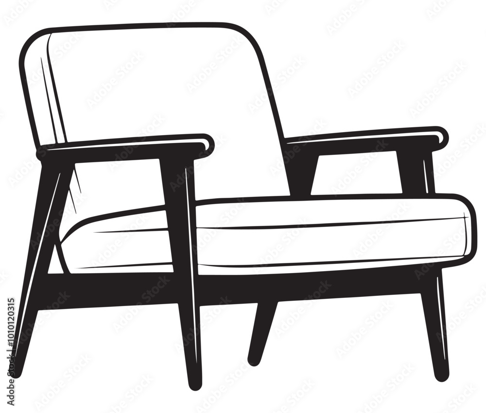 Armchair isolated on white background, Outline sofa, Armchair vector Armchair isolated on white background, Outline sofa, Armchair vector
