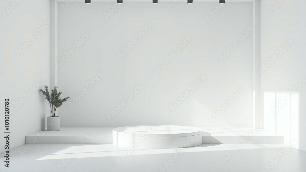 Fototapeta premium white room with white wall