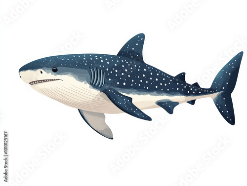 Majestic Whale Shark Bundle in Minimalist Paper Cut Style - Front, Side