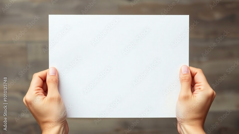 Obraz premium hands holding blank paper