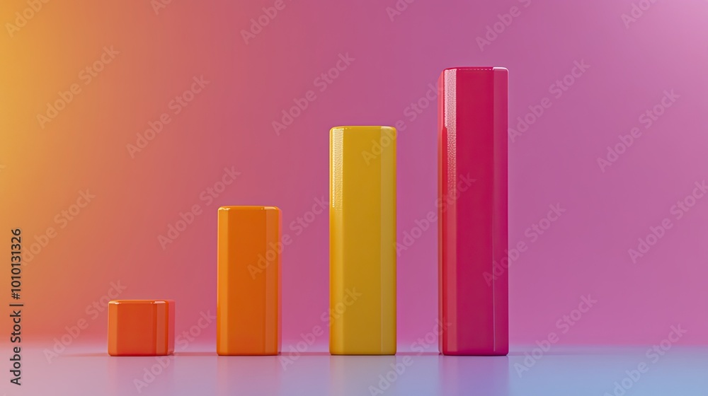 Colorful Bar Graph on Gradient Background Colorful Bar Graph on Gradient Background