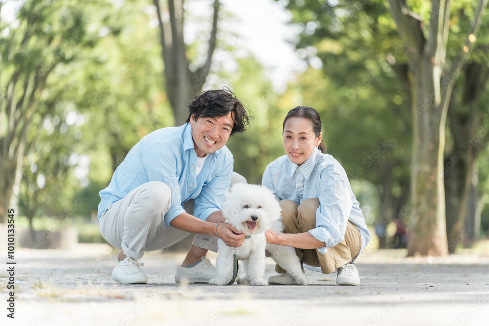 犬の散歩をする夫婦・愛犬家・飼い主・ペットシッター・家族
犬の散歩をする夫婦・愛犬家・飼い主・ペットシッター・家族